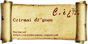 Czirmai Ágnes névjegykártya
